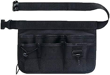 1x Oxford Fabric Tool Belts, Tool Pouch/Bags with Multiple Pockets, Adjustable Belt, for Garden, Yard, Farm and Warehouse, Black, 34 * 23cm