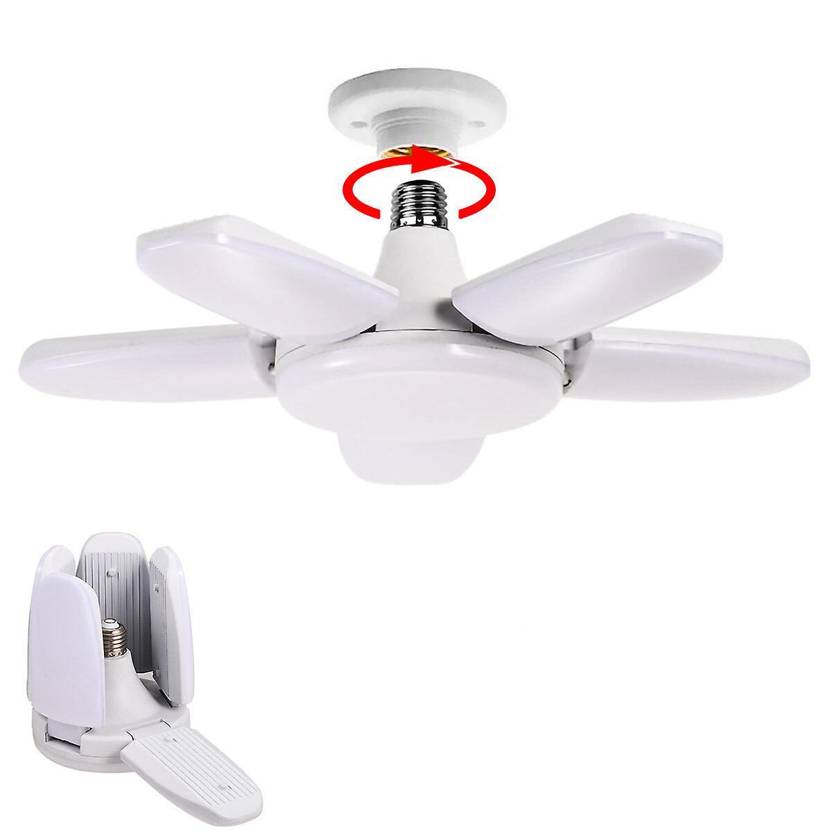 80W 5 Blade Deformable Led Garage Lights E27 Daylight For Workshop Warehouse Ceiling Light Ac95-265v