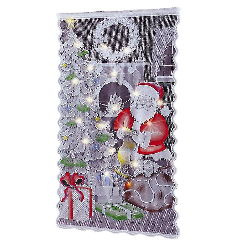 LEDサンタレースカーテン - 遮光シアーファブリック - 84x40in - ホーム&ギフトに最適なD谷cor