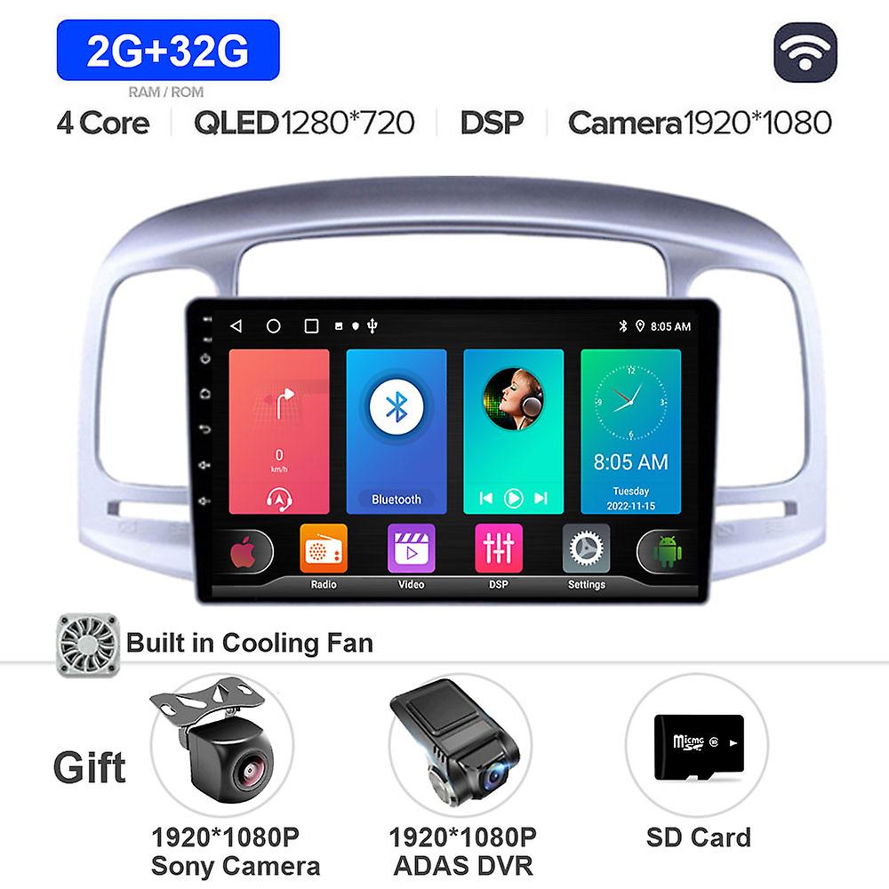 Android 13 Car Radio Stereo Audio Carplay For Hyundai Accent 2008 2009 Voice 4g Gps Multimedia Navigation Video Player Autoradio