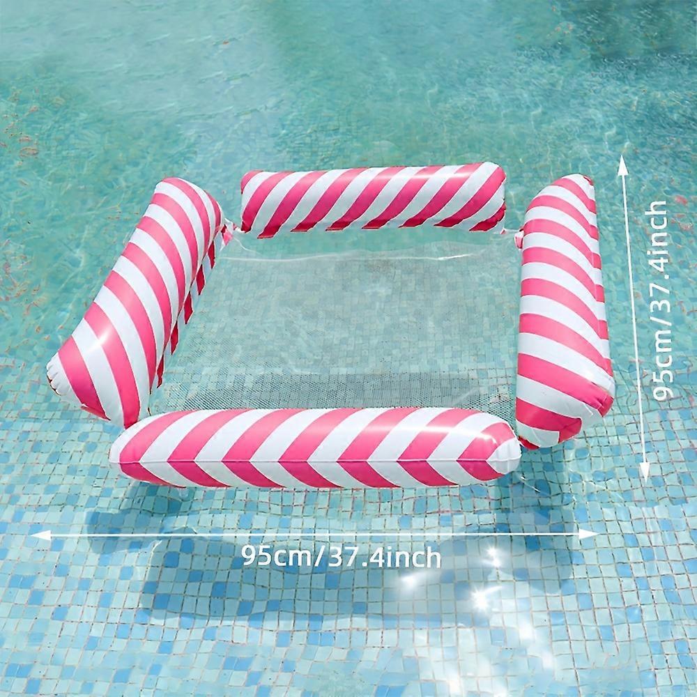 Oblique Striped Four-tube Hammock, Pool Water Floating Seat Floating Row, Inflatable Pool Toy Sea And Beach Accessories