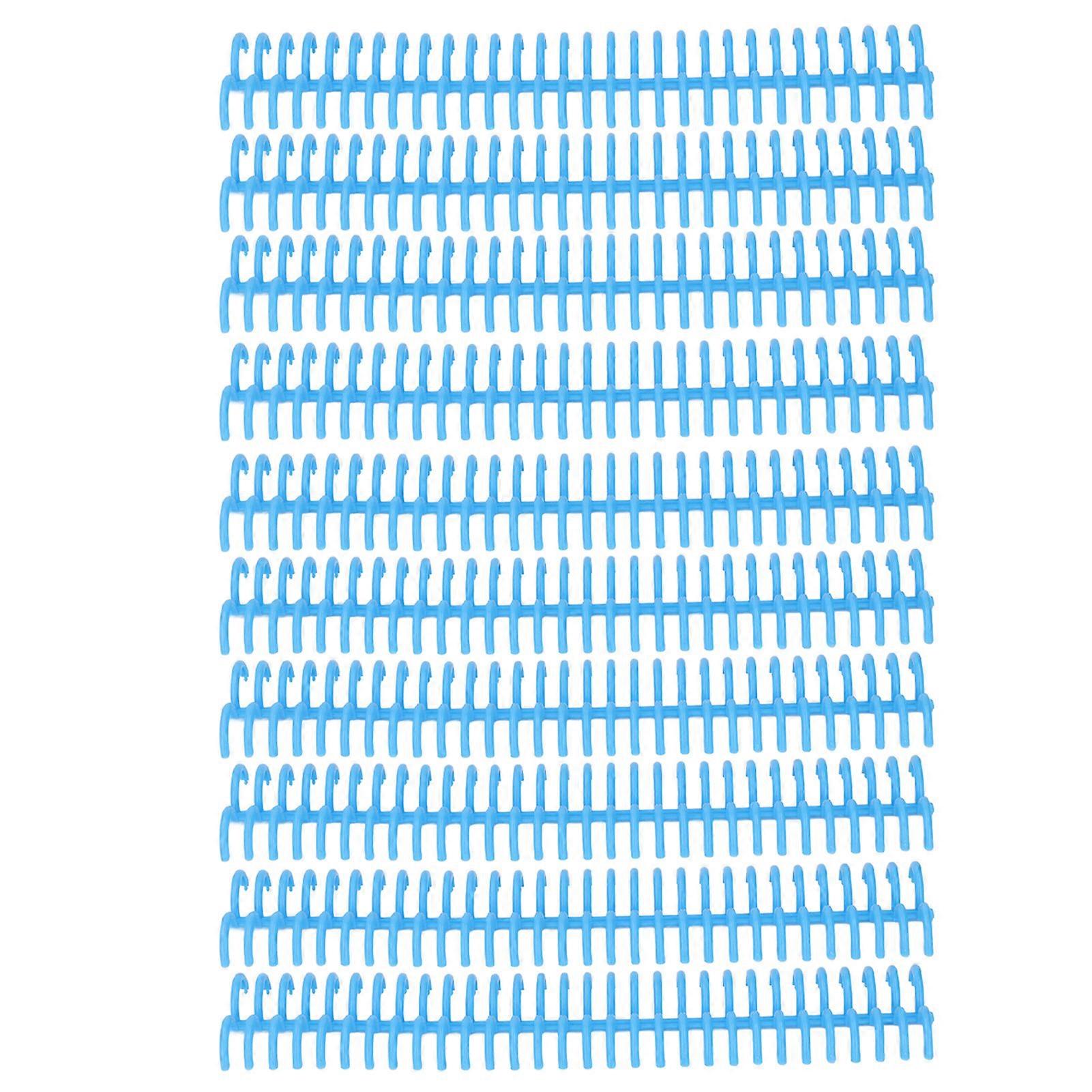 10 Pcs Loose Leaf Binding Spine 30 Holes 22mm Inner Diameter Wear Resistant Plastic Binding Rings Blue
