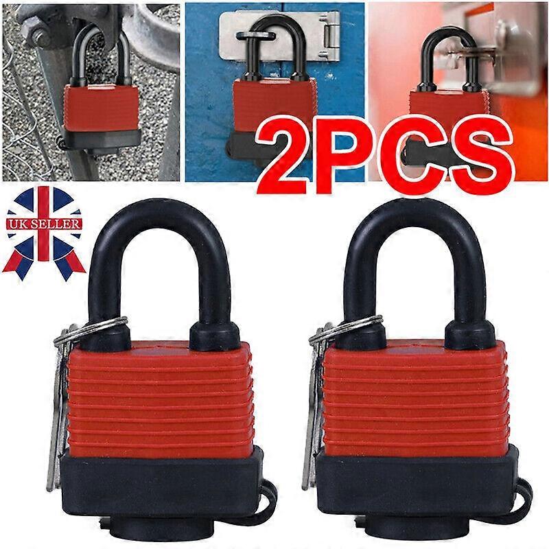 2 X Heavy Duty Weatherproof Padlock Outdoor Shed Security Anti Rust With Keys UK NO.3176
