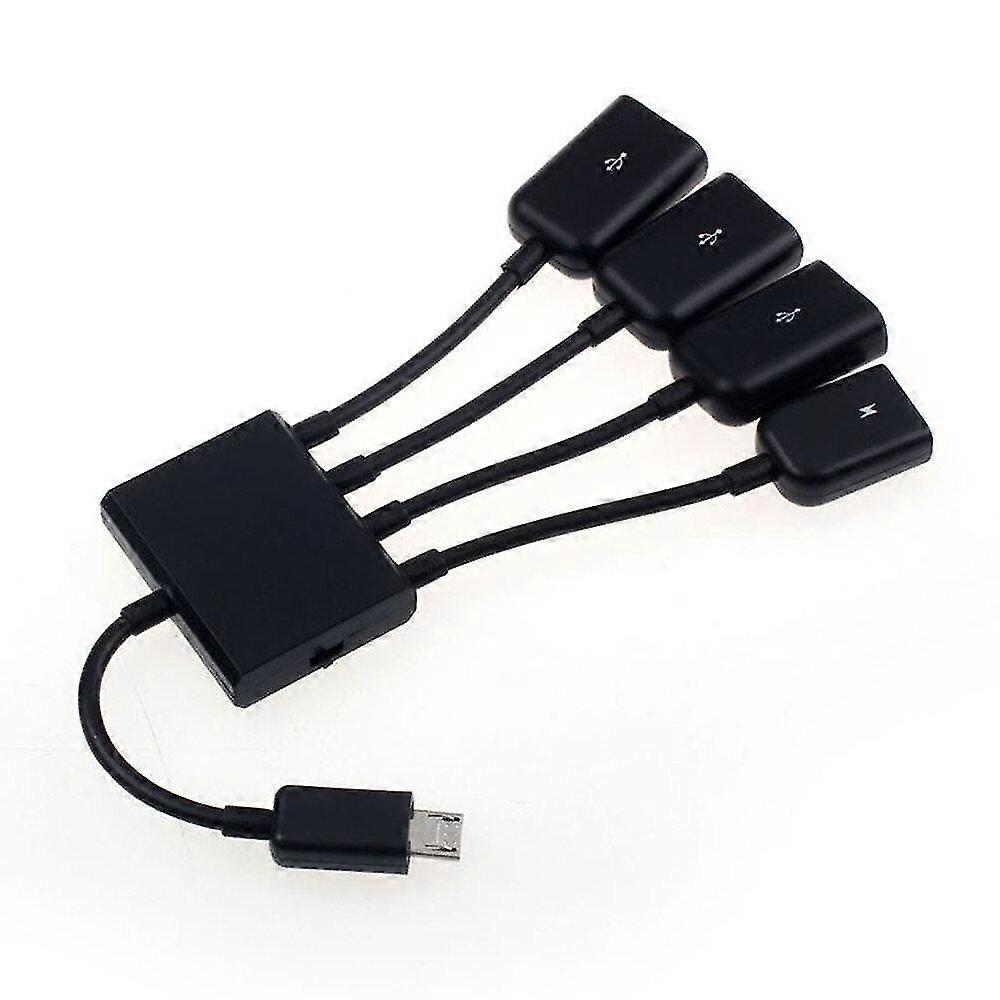 System Power Cables 4 Port Micro Usb Power Charging Otg Hub Cable For Smartphone Table Keyboard Mouse Card Reader Usb