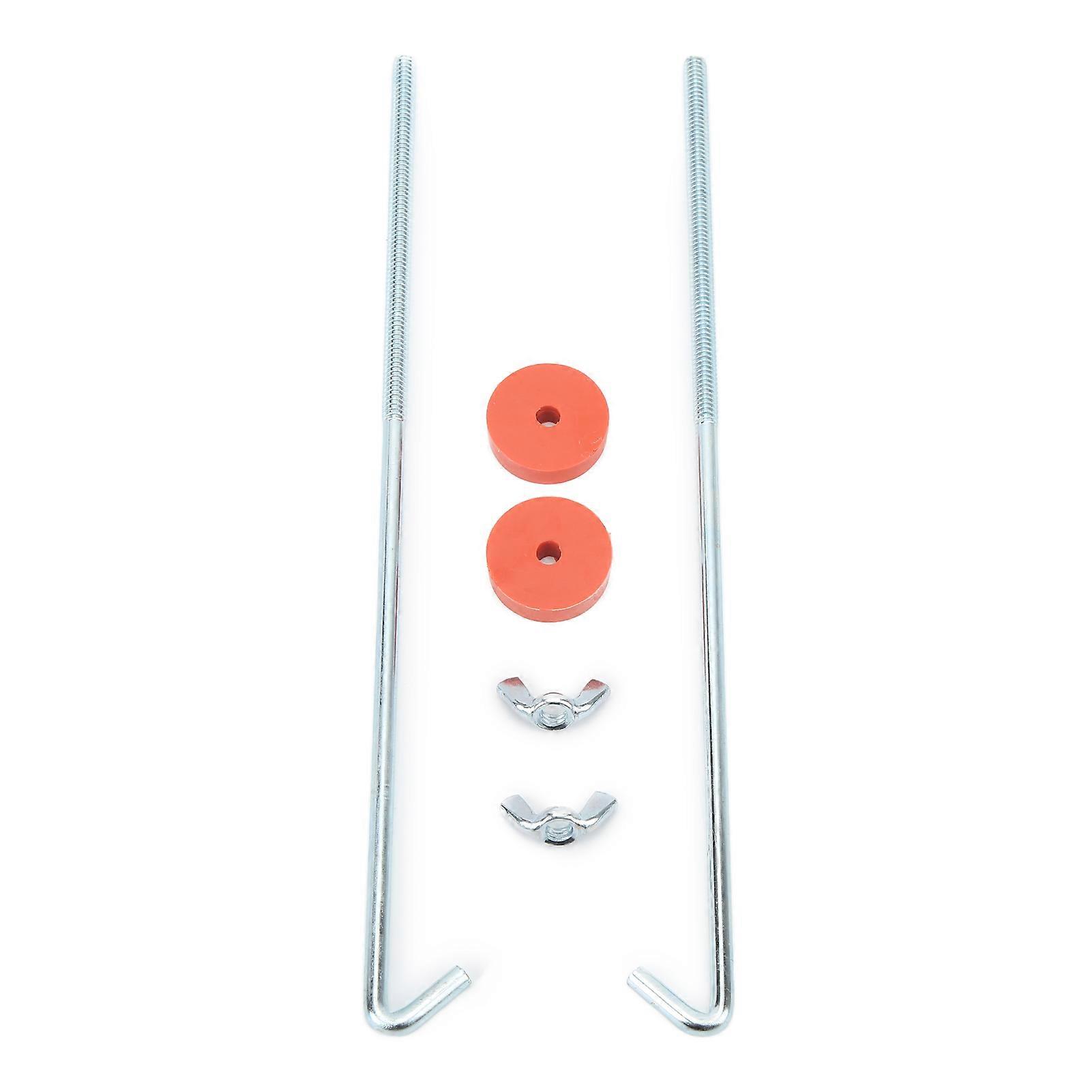 10in Chrome Battery Hold Down Kit with J Hook Bolts Washers Nuts Universal Automotive Accessories YEMAA