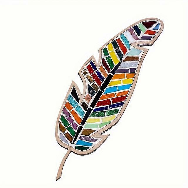 Bright Feather DIY Mosaic Kit, Feather Wooden Craft Gift