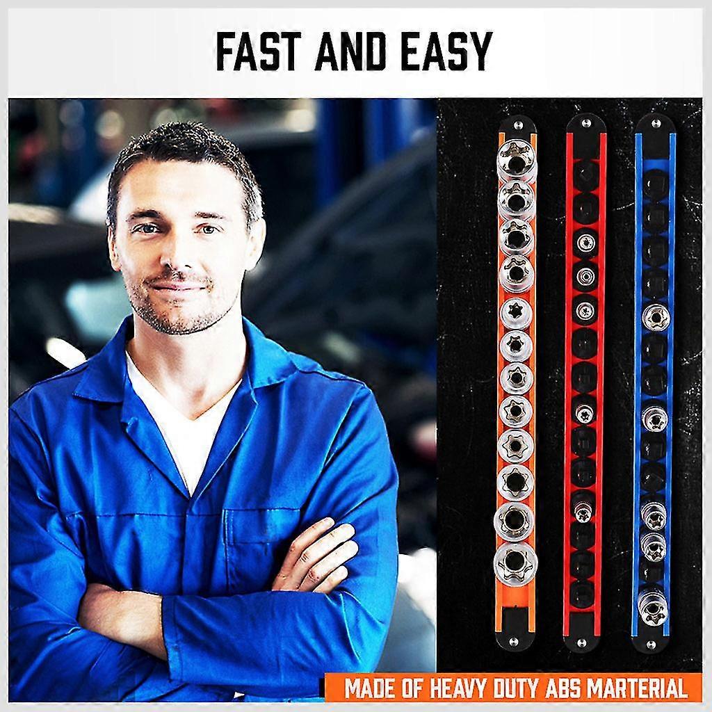 Abs Drive Socket Holder, Portable Socket Clip Rail Holder, 6 Pieces Set