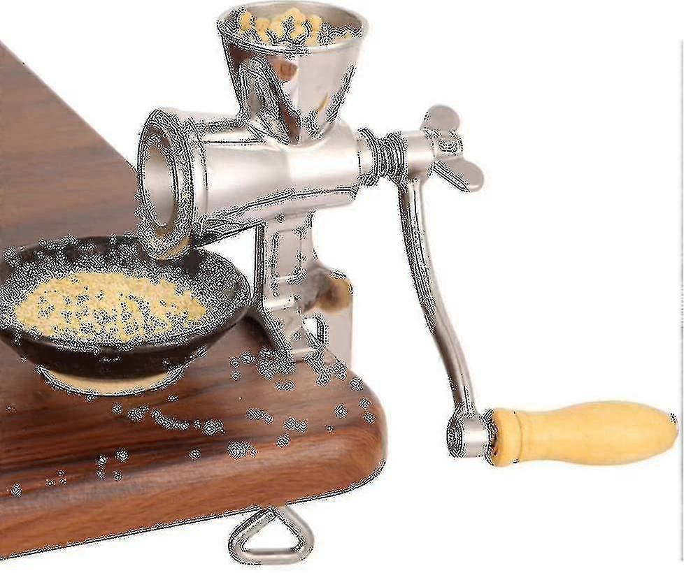 304 Stainless Steel Manual Grain Grinder With Wooden Handle, Hand Crank Home Grinder