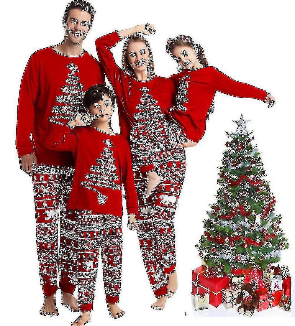 Yeni Aile Eşleştirme Noel Pijama Yetişkin Çocuklar Kırmızı Pjs Noel Geceliği Pijama