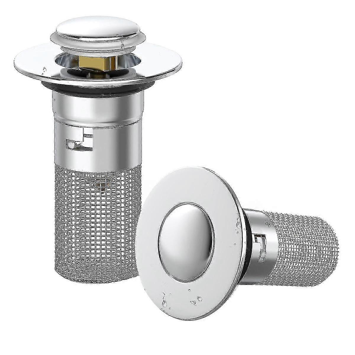 Bathroom Sink Stopper, Basin Up Sink Drain Strainer with Removable Filter Basket Hair Catcher, Anti