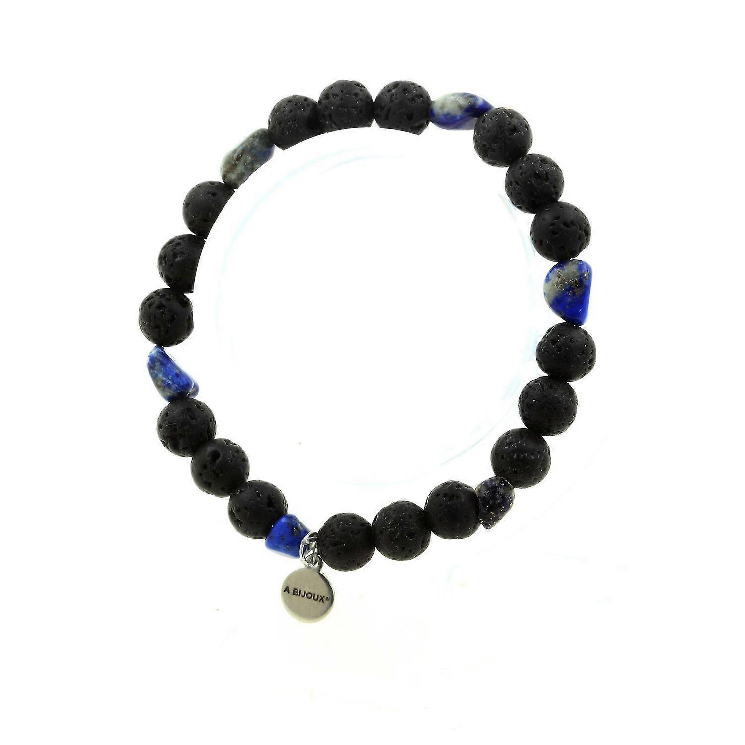 Lapis Lazuli Bracelet from Pakistan + 8 mm Lava Beads