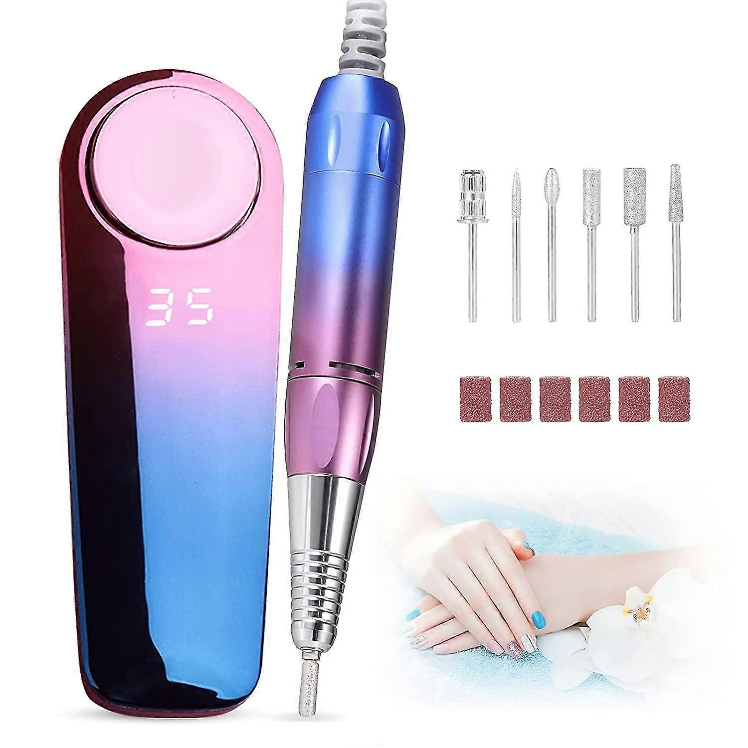 Profesyonel Tırnak Rig Şarj Edilebilir 35000RPM Manikür Manikür ve Pedikür için Elektrikli Tırnak Törpüsü