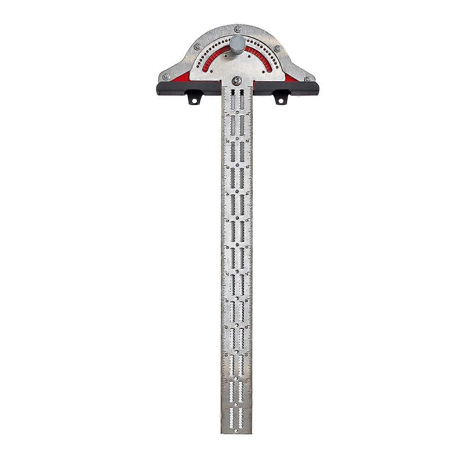 Sxt 15inch Woodworkers Edge Ruler Precision T Square Ruler, Multi Angle Measuring Ruler Carpenter Protractor Measuring Tool T-type Woodworking Right A