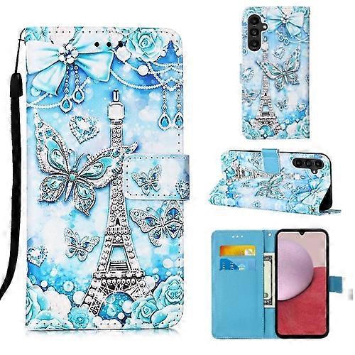 For Samsung Galaxy A05s Colored Drawing Pattern Plain Weave Leather Mobile Phone Case