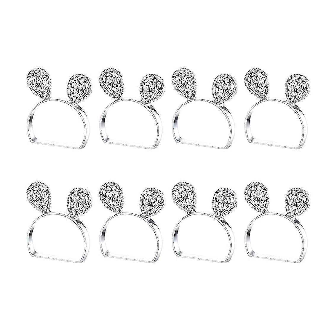 8piece Bunny Napkin Ring Easter Serviette Rings Buckle,silver