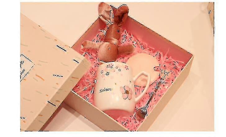 Süße kleine Kaffeetasse Outdoor Milch Sakura Kaffeetassen (weiß mit Gitf Box)