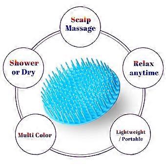 4pack Hair Scalp Exfoliator Brush Dandruff Cleaning Brush, Flexible Scalp Massager Brush, Shower Scalp Shampoo Brush For Home, Office, Travel And Pets