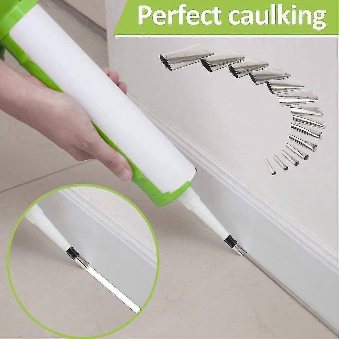 Caulking Finisher Set,14 Pcs Perfect Caulk Nozzle Applicator Kit