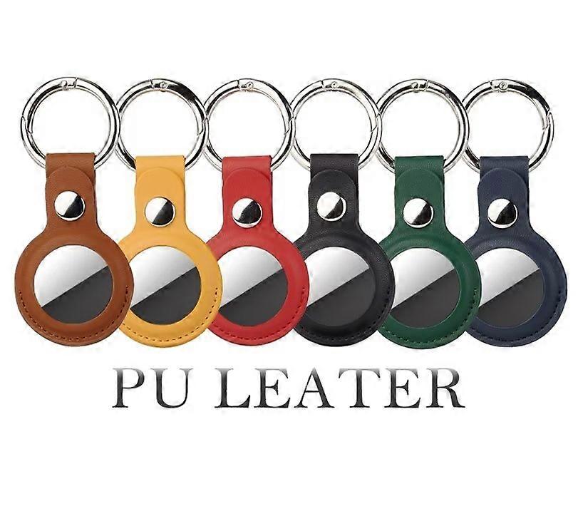 6PCS Airtag Holder Leather Keychain Case