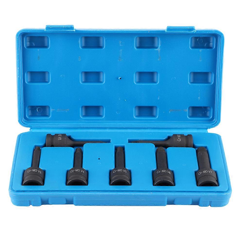 7pcs/Set 1/2in 12.5mm Square Head Damaged Bolt Extractor Screw Thread Slippage Broken Stud Easy Out Remover Tool