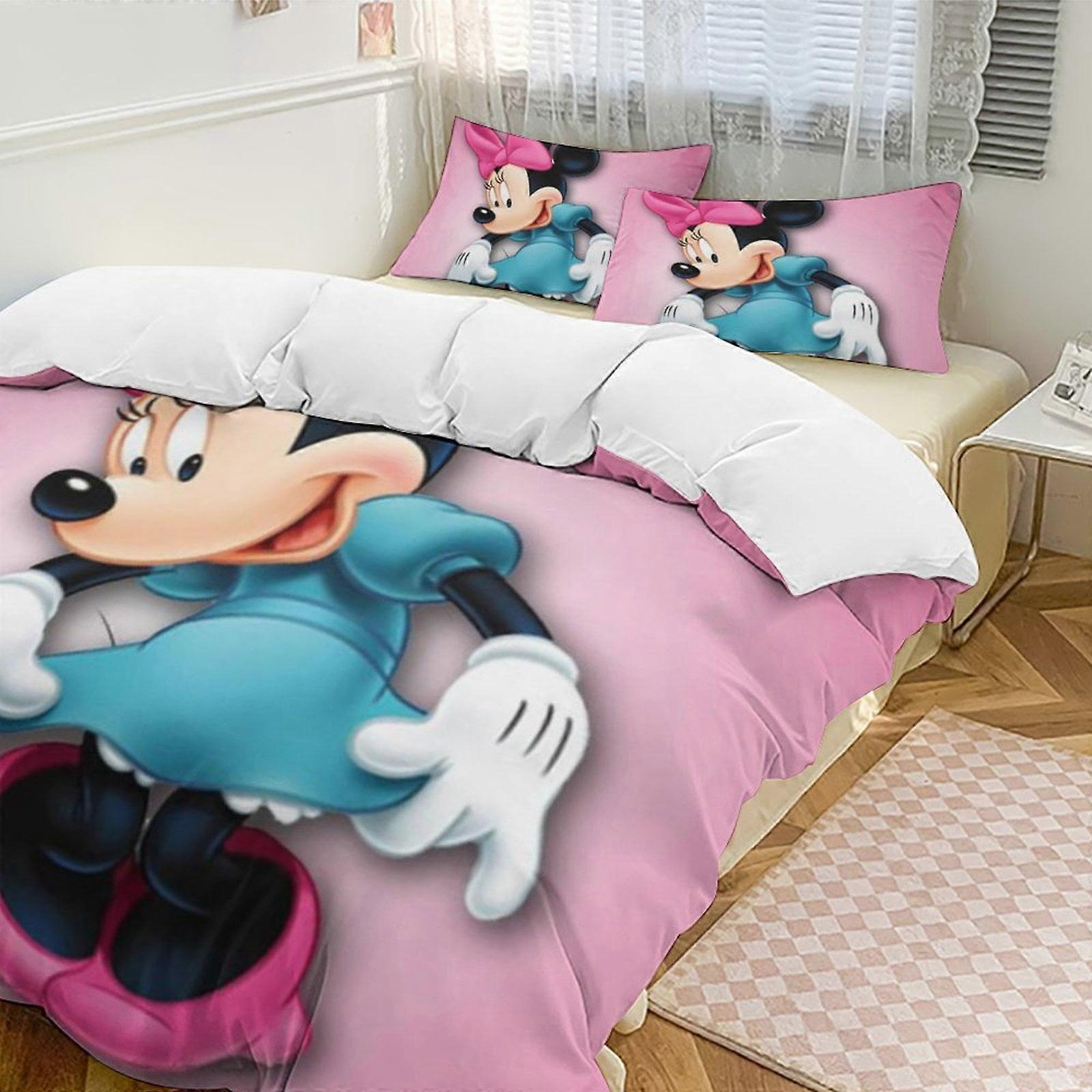 v4297  Bed Sheets Bedding Minnie MouseCartoon Collection 3-Piece Comforter Set, Personalized Bedding Decor for Kids And Teens  Bed Sheets  yuq4297