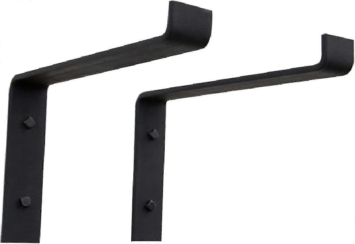 2pcs lip wall bracket shelf bracket,diy decorative,metal,including mounting screws,black(25cm)