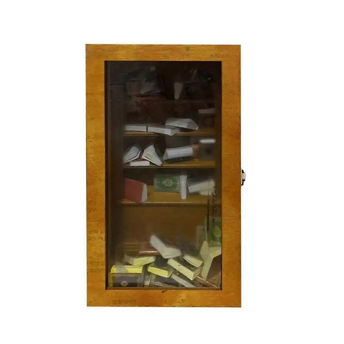 Miniature Bookshelf Pocket Anxiety Bookshelf Wooden Tiny Book Library Stress Reliever Bookshelf Tab