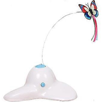 Indoor Interactive Cat Toy With 360rotating Butterfly(white)