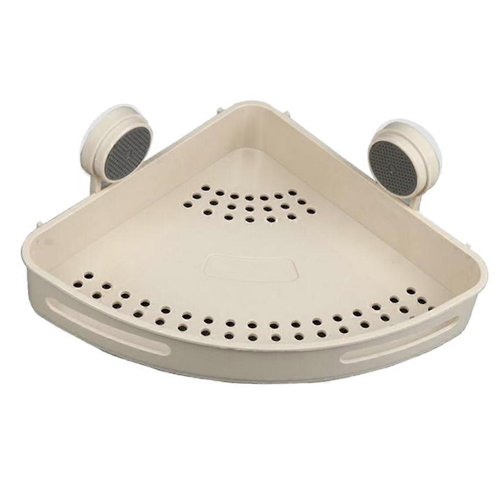 Wall Mounted Storage Rack Kitchen Bathroom Holder Beige