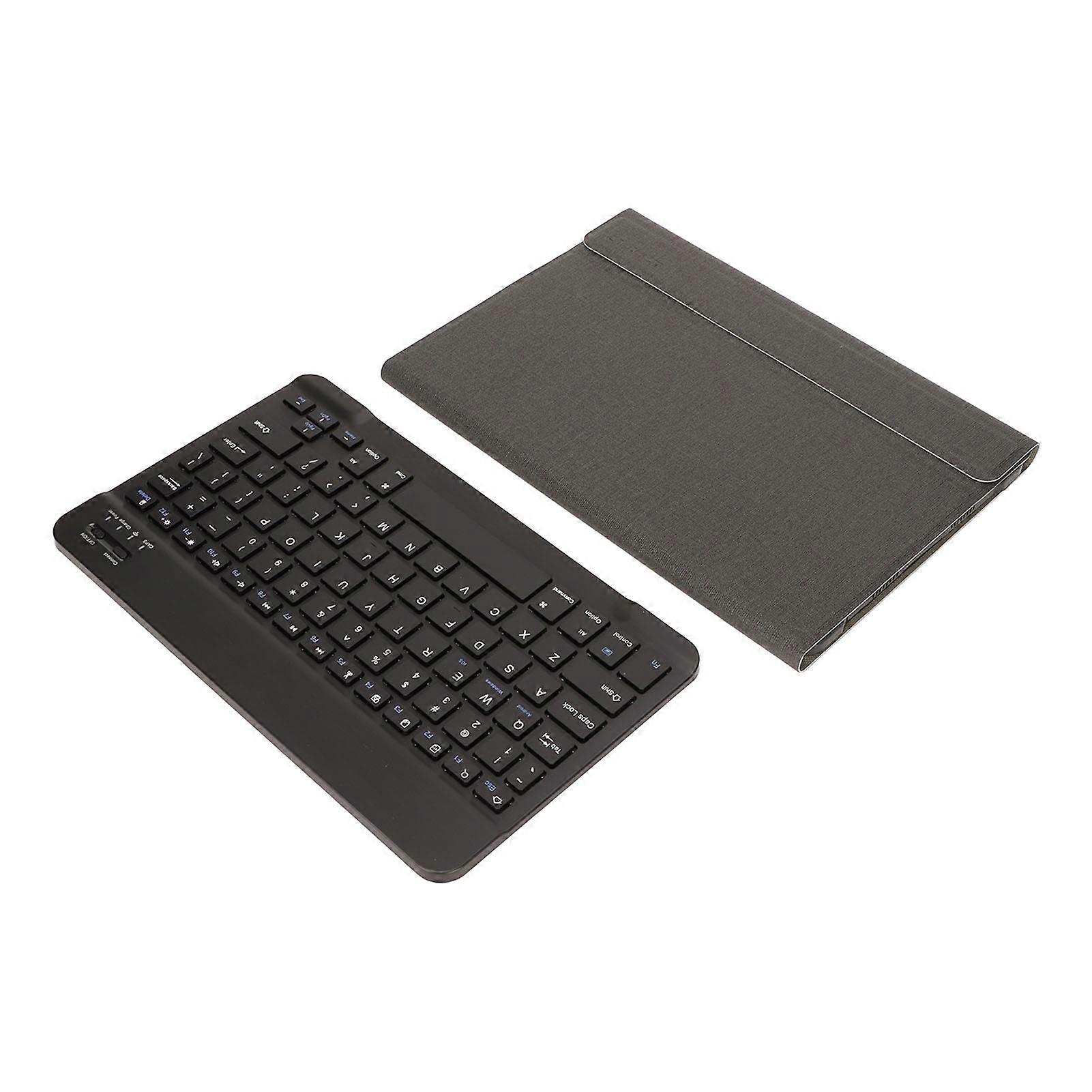Keyboard Leather Case Set Portable Slim Wireless Keyboard Case with Keyboard for Tablets Laptops Desktop PC