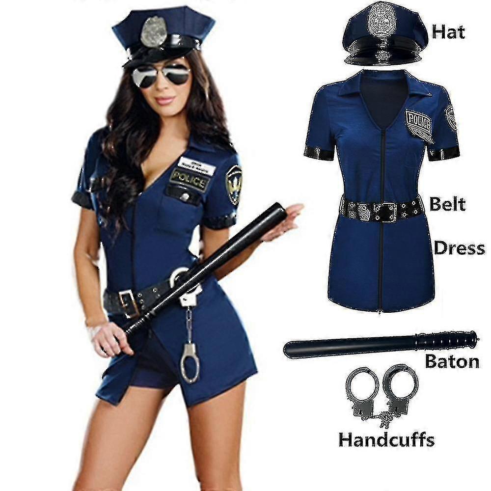 黒セクシー警察官制服、大人の女性のハロウィーンコスプレ