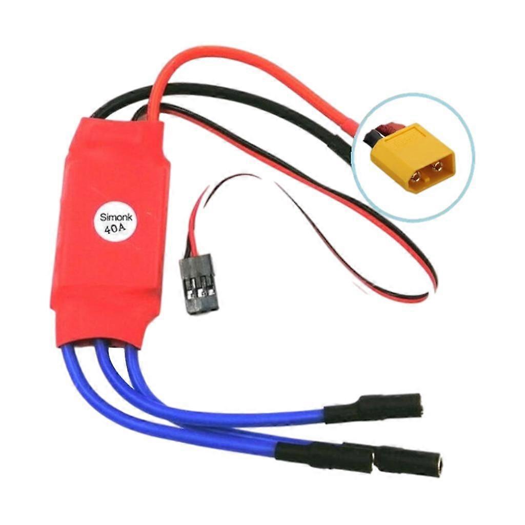 40A RC Brushless Motor Electric Speed Controller ESC 5V3A BEC with 3.5mm Banana Plug for RC Glider Aircraft Hobby Model Accessory - Standard