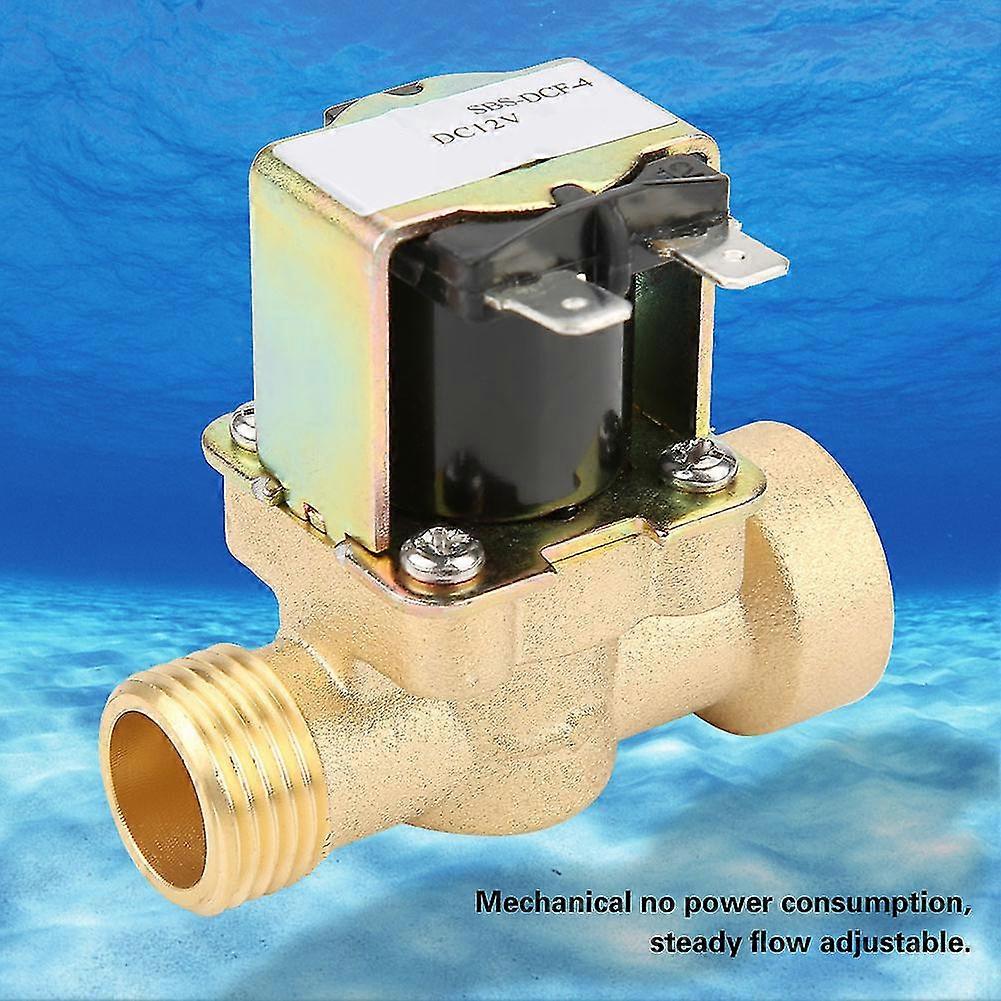 Elettrovalvola In Ottone 12V DC - DN15 G1/2 Normalmente Chiusa, Per Ingresso Acqua E Monitoraggio Flusso
