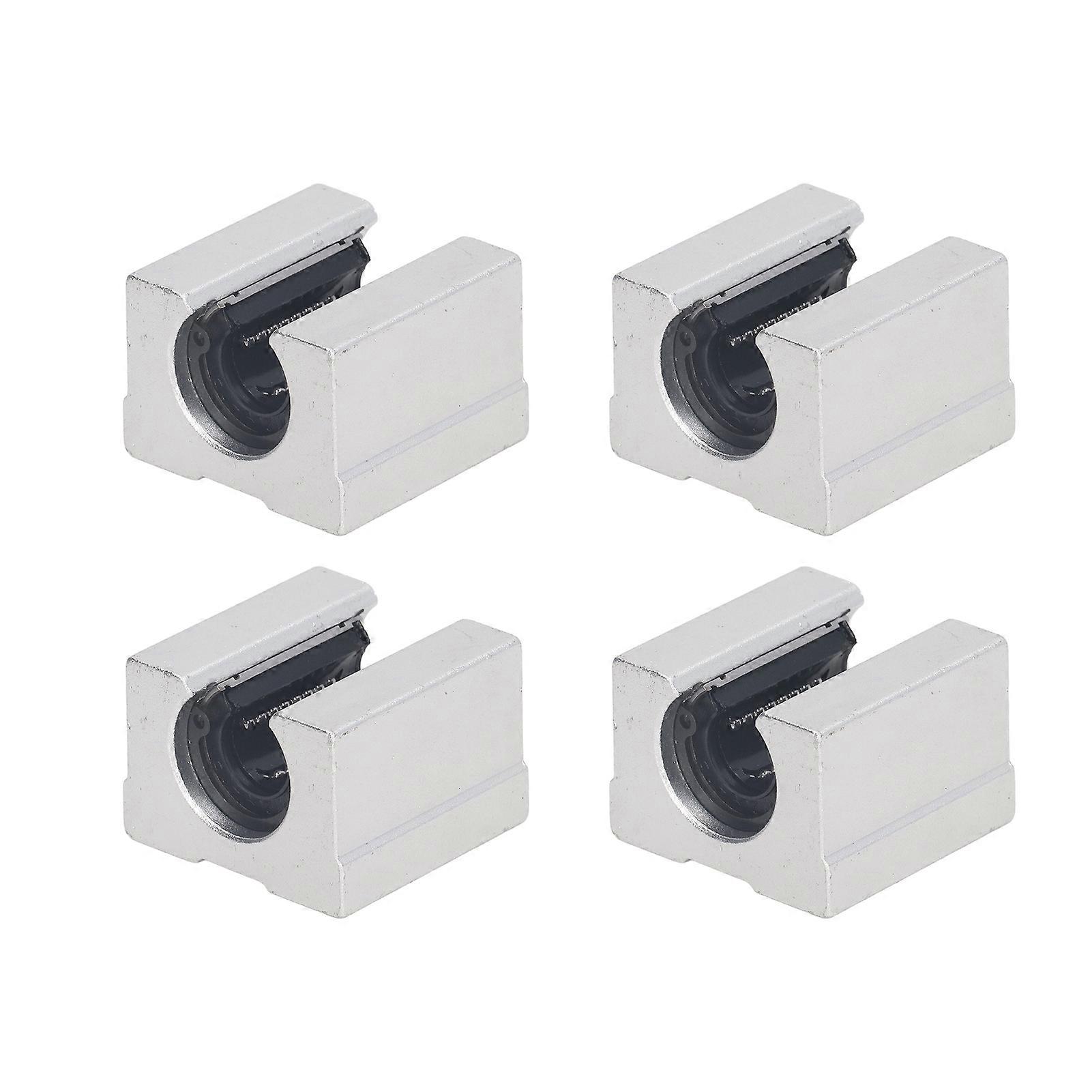 4 Pcs Linear Ball Bearing Slide Block SBR12UU Aluminum Alloy Open Linear Bearing Slide Unit
