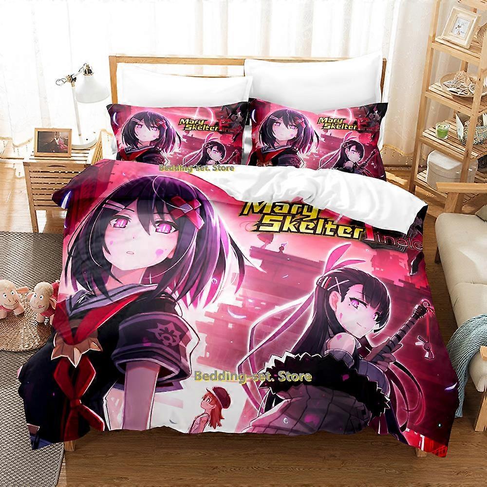 y200 Lakan New Mary Skelter Finale Sängkläder Set Enkelrum Full Queen King Size Sängset Vuxen Barn Sovrum Påslakan Set Animeflickor 2023 Säng Sh