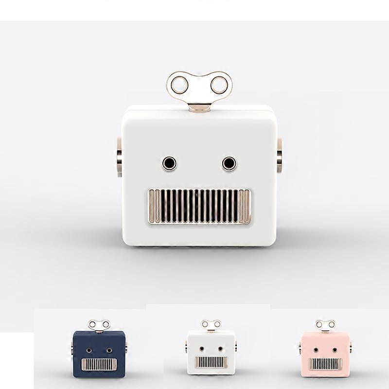 Bluetooth speaker mini cartoon robot stereo bass bluetooth speaker with microphoneWhite