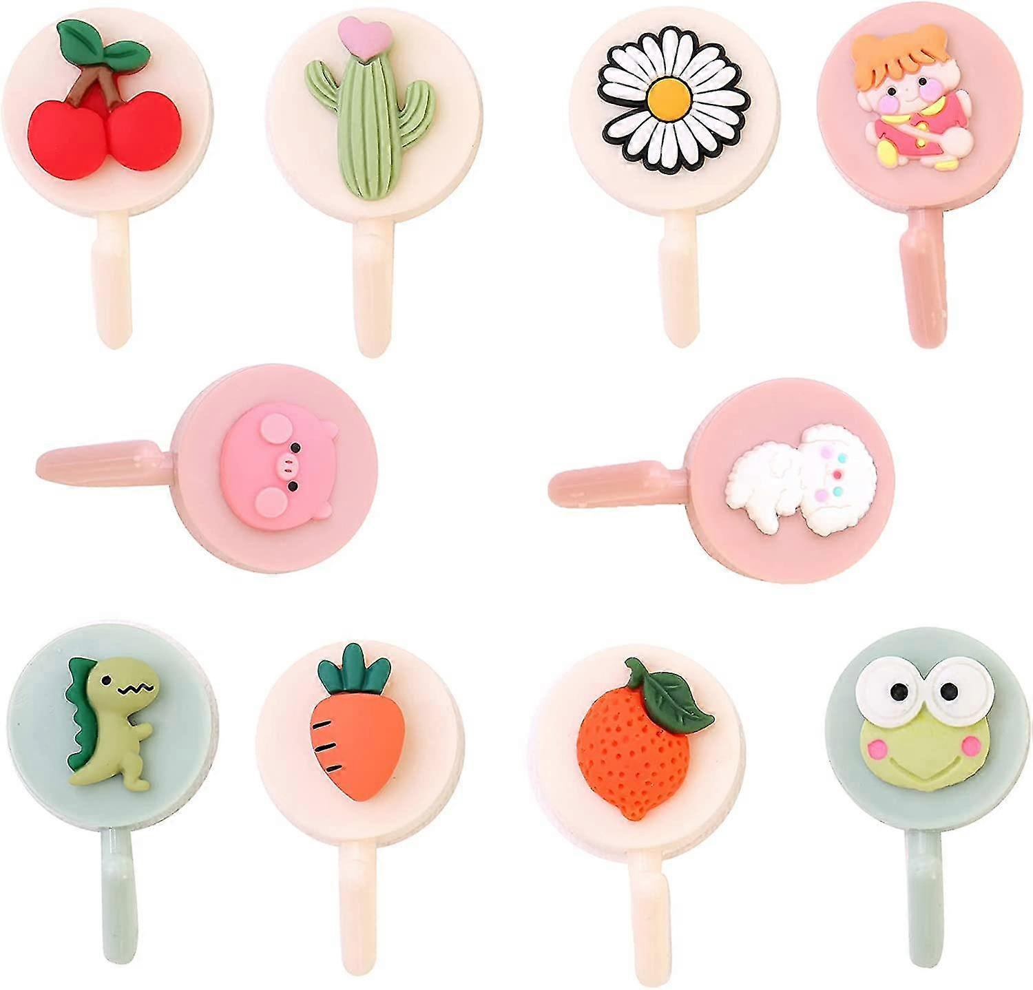 10 Pieces Towel Hooks Without Drilling Self-adhesive Hooks Small Self-adhesive Wall Hooks Colorful For Clothes Hangers Towel Coat Hooks Scarf Bag Hat