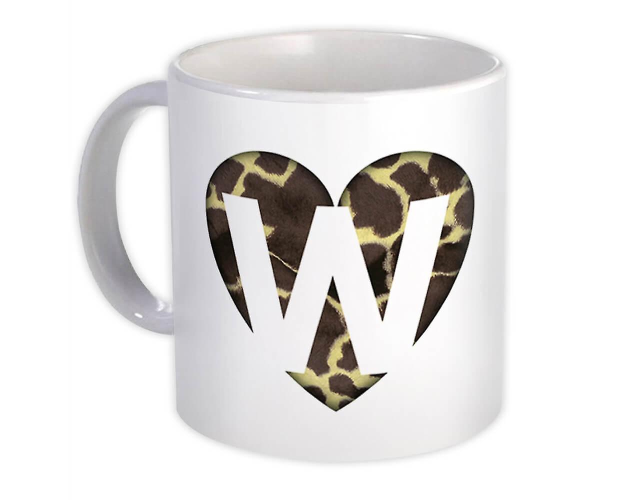 Gift Mug: Monogram Letter W Giraffe