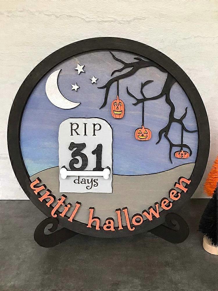 Halloween countdown wooden display home decoration crafts