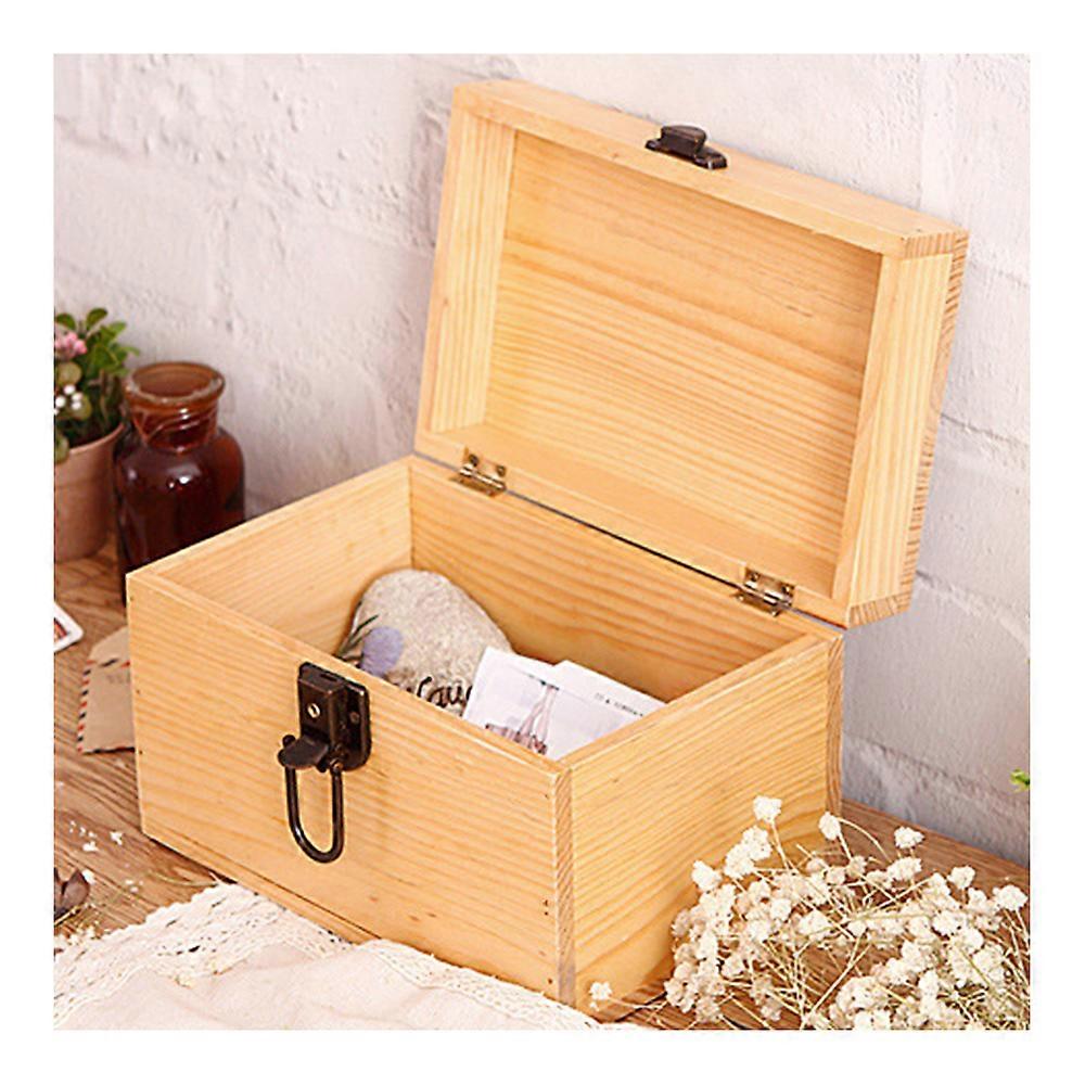 zakka Wooden Storage Box with Lock for Dairy