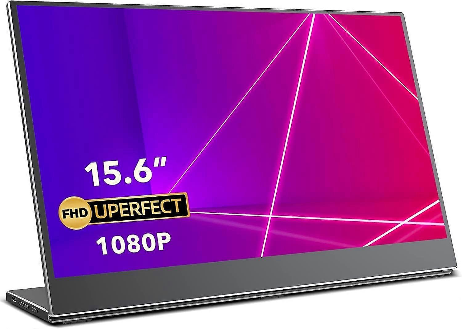 Tragbarer Monitor 15,6 Zoll Tragbarer Monitor Display 1920 x 1080P Full HD IPS 178 View Frame Loser HDMIType C Gaming Monitor