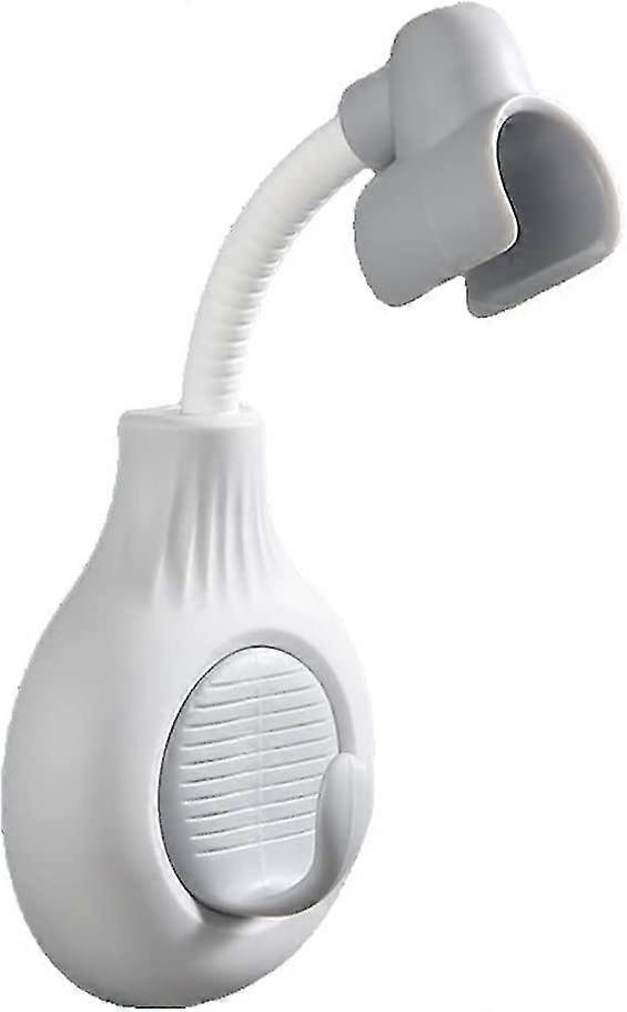 Bathroom Wall Mounted Shower Head Holder 360 Degree Adjustable Self Adhesive With Hook Holder,gray