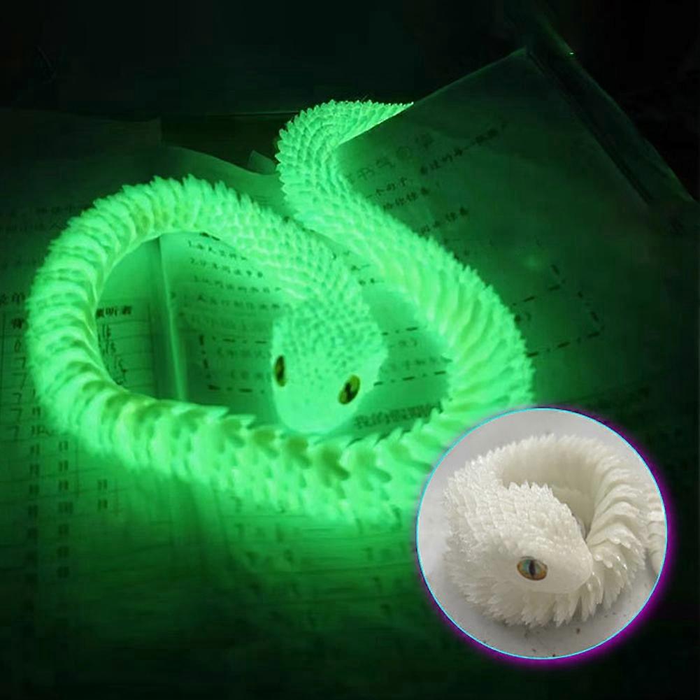 3D Printed Viper Snake, Flexible Snake & Articulated Fidget Toy, Crystal-Like Spirit Animal Figure Model Toy for Adults Kids