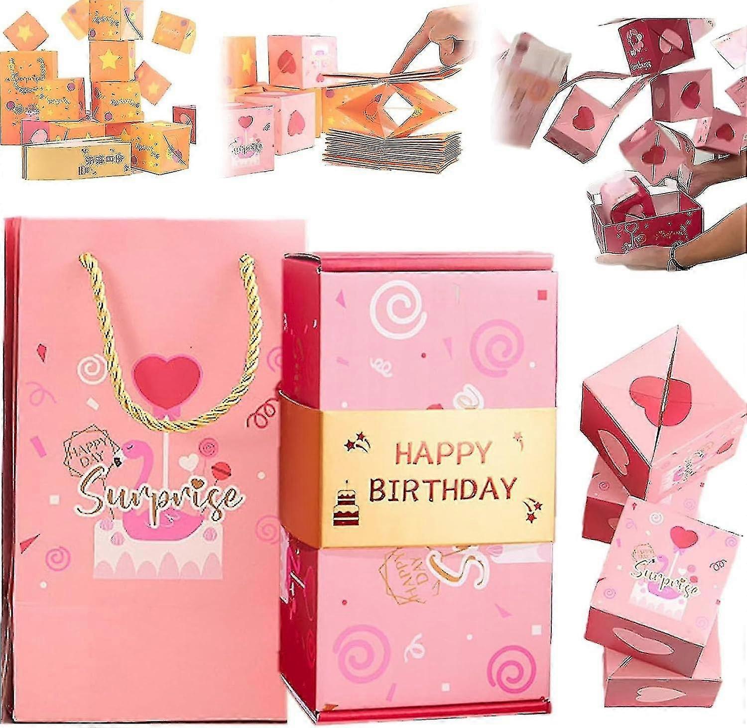 صندوق هدايا صندوق المفاجأة ، صندوق هدايا مغلف أحمر فريد قابل للطي ، انفجار صندوق هدايا المال يطفو على السطح هدية عيد ميلاد مفاجئة عيد الميلاد هالوين- ZZY