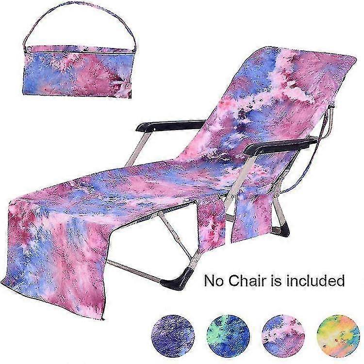 Microfiber Beach Recliner Cover With Pocketspurple