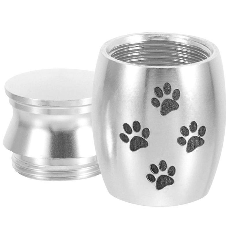 Pet Urn Small Urns For Ashes Medium Decorative Metal Souvenir Keepsake Dog Cremation Burial Silver 2.4x1.6cm