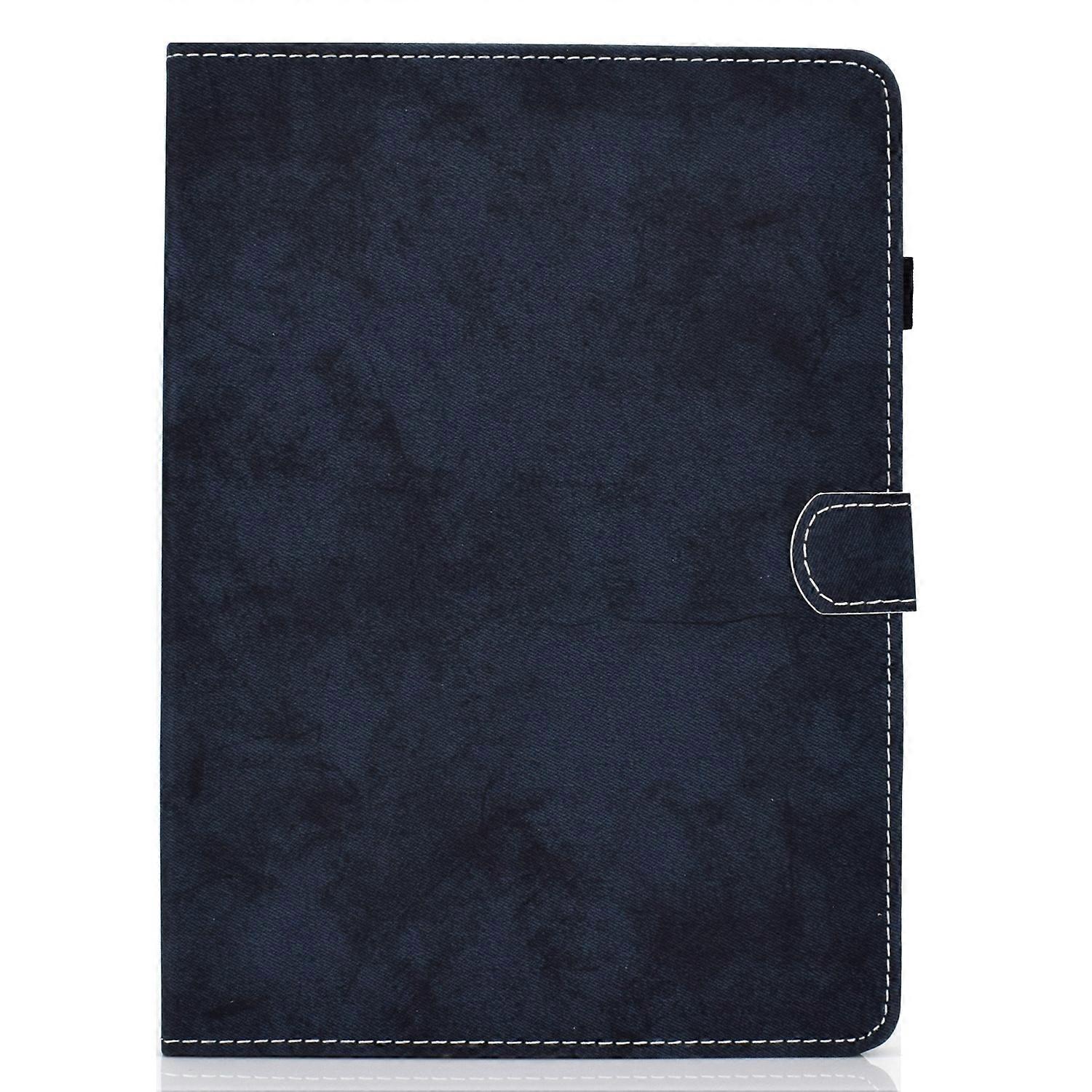 Tablet Case For Lenovo Tab M9 Marble Style Cloth Texture PU Tablet Protective Case(Dark Blue)