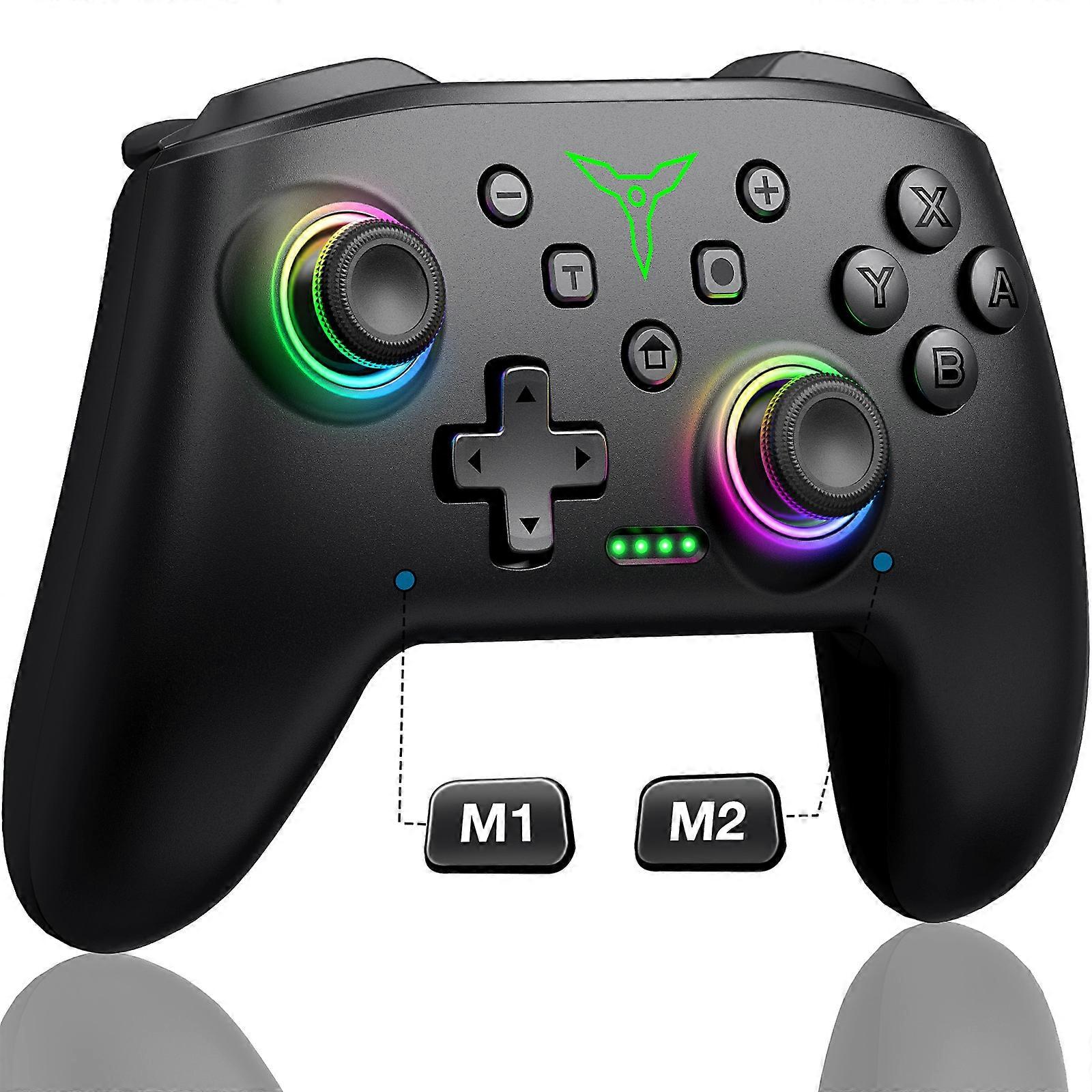 Dinofire Wireless Bluetooth RGB Controller for Nintendo Switch OLED/Switch Lite/Mobile Controllers wired PC Gamepad Controller