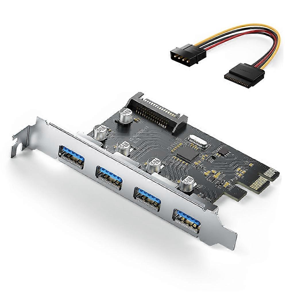 4 Port USB 3.0 PCI-e Expansion Card USB 3.0 Hub Adapter 5Gbps Riser Card