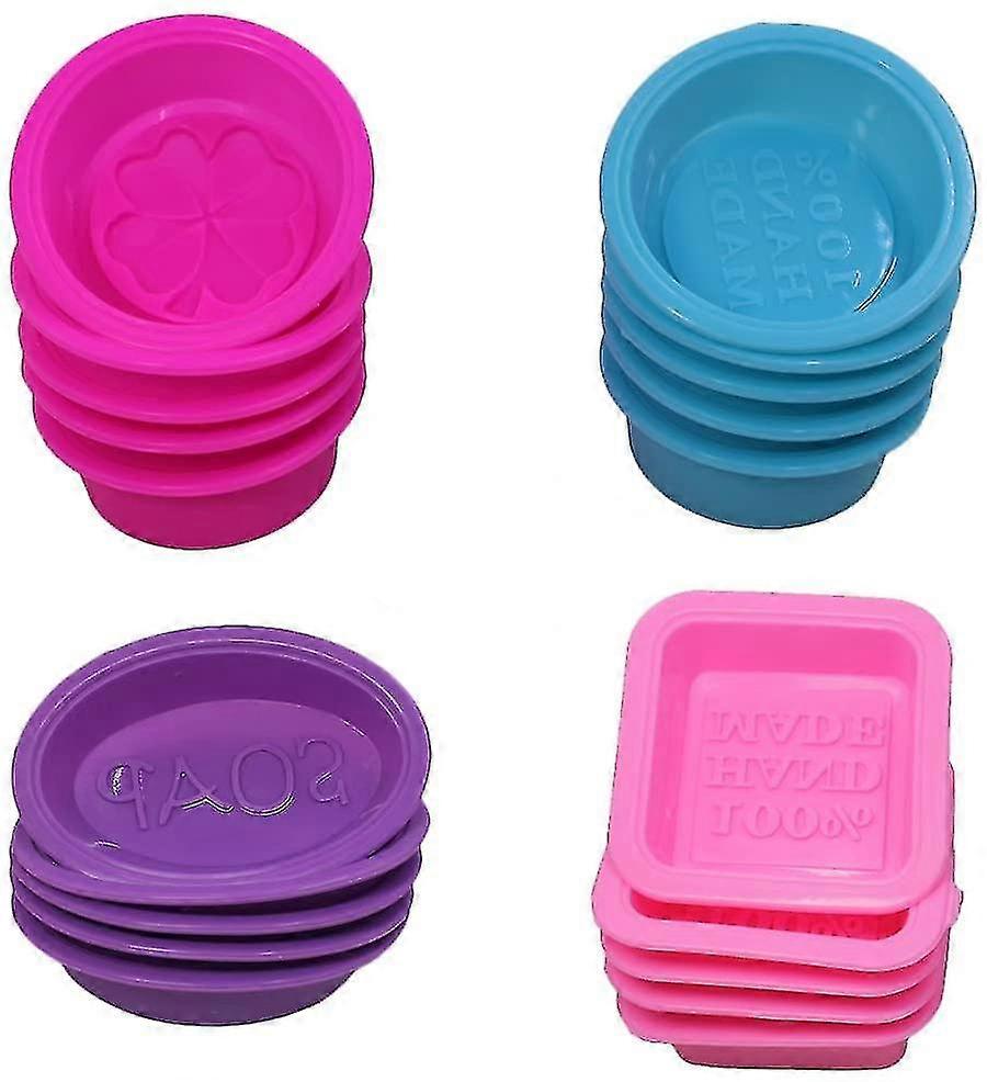 20 Pcs Silicone Soap Making Molds, Square Oval Round Shape, Soft Finegood
